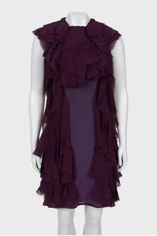 Silk ruffle dress with tag