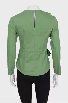 Green blouse with ruffles