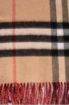 Checked cashmere scarf