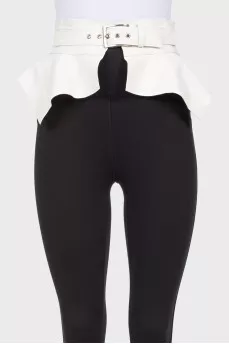 Leather peplum with silver hardware