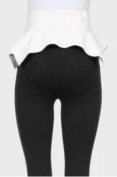 Leather peplum with silver hardware