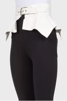 Leather peplum with silver hardware