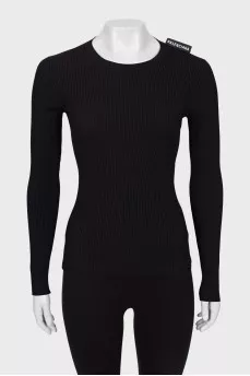 Black long sleeve ribbed