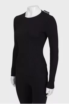 Black long sleeve ribbed