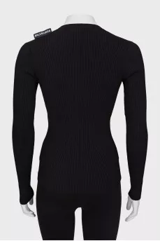 Black long sleeve ribbed