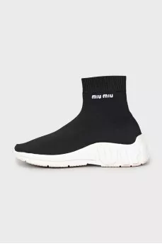 Black sneakers with chunky soles