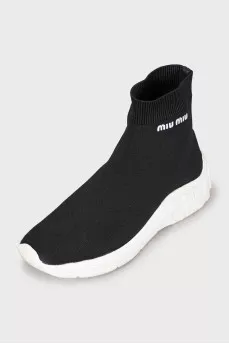Black sneakers with chunky soles