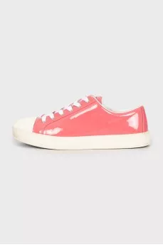 Pink patent leather sneakers