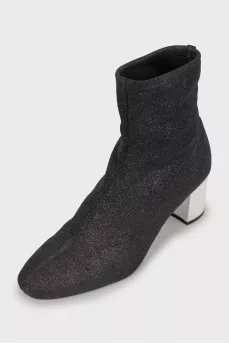 Textile ankle boots with glitter