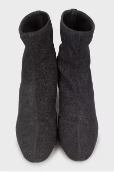 Textile ankle boots with glitter