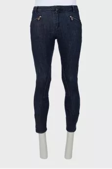 Men's blue embellished jeans