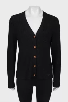 Ribbed wool cardigan
