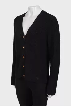 Ribbed wool cardigan