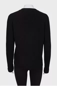 Ribbed wool cardigan