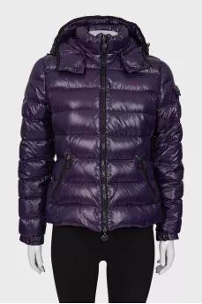 Purple down jacket with hood