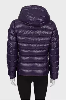 Purple down jacket with hood