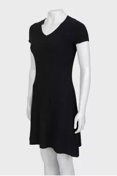 Black mini dress with short sleeves