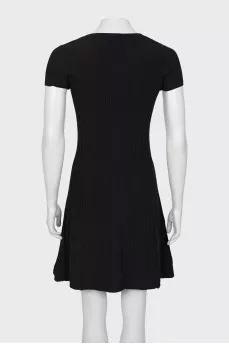 Black mini dress with short sleeves