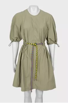 Green dress with puff sleeves