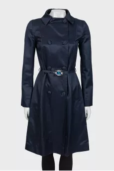 Blue cloak with decorated belt