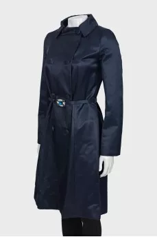 Blue cloak with decorated belt