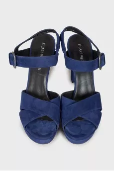 Blue suede sandals