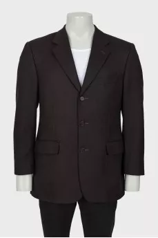 Men's wool jacket in fine print