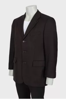 Men's wool jacket in fine print