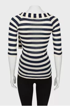 Striped top with 3/4 sleeves