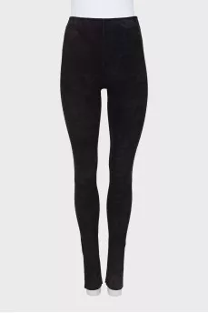 Suede trousers body-con shape