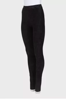 Suede trousers body-con shape