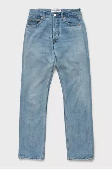 Blue jeans with buttons