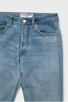 Blue jeans with buttons