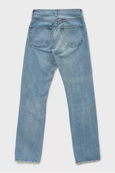 Blue jeans with buttons