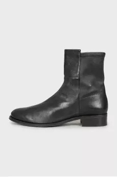 Black leather boots