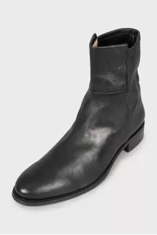 Black leather boots