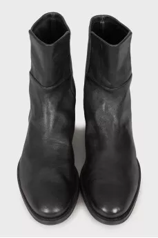 Black leather boots