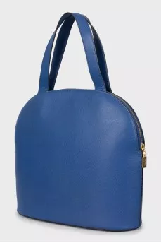 Blue bag with gold hardware