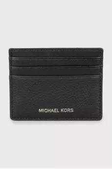 Men's leather cardholder with tag