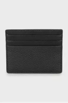 Men's leather cardholder with tag