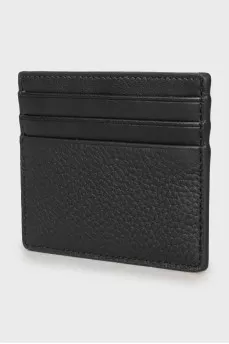 Men's leather cardholder with tag