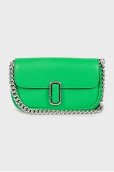 Green mini bag with silver hardware