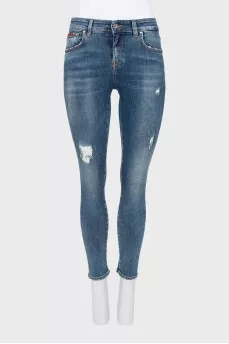 Skinny jeans with ripped effect