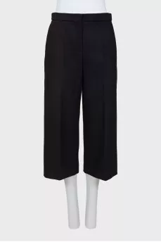 Wool black culottes