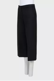 Wool black culottes