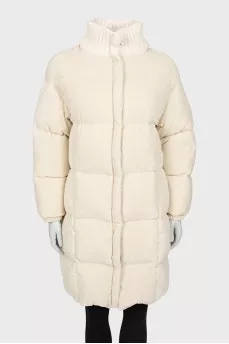 White corduroy down jacket