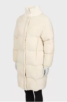 White corduroy down jacket