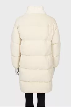 White corduroy down jacket