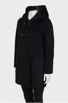 Double-breasted cashmere coat