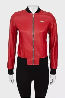 Red leather jacket